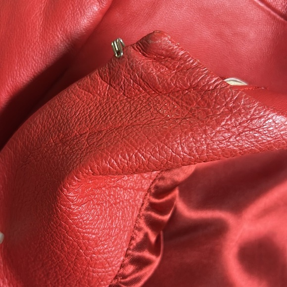 Pamela McCoy red and white  leather jacket SZ Small - Picture 15 of 15